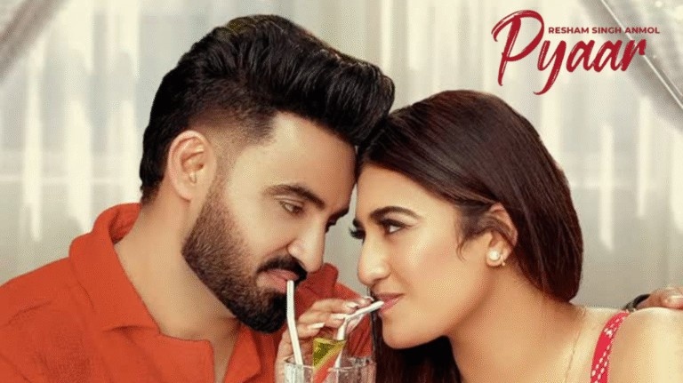 Resham Singh Anmol Pyaar Punjabi song poster featuring romantic couple